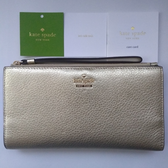 Kate Spade Blake Street Dot Eliza Wallet in Gold - Picture 1 of 8